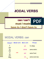 Modal Verbs: Can / Can't Must / Mustn't Have To / Don't Have To