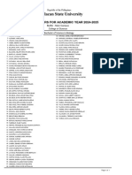 List of Qualifiers For Academic Year 2024-2025: Bachelor of Science in Biology