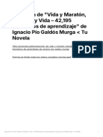 Resumen de Vida y Maratn Maratn y Vida 42195 Kilmetros de Aprendizaje de Ignacio Po Galds Murga Tu Novela