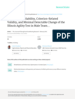 Test-Retest Reliability Criterion-Related Validity and Minimal Detectable Change of The Illinois Agility Test in Male Team Sport Athletes