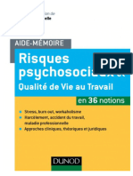 (Aide-Mémoire) RISQUES PSYCHOSOCIAUX Et Qualité́ de Vie Au TRAVAIL. en 36 Notio