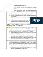 HKU GEOG2144 Examination Questions (2022-23)