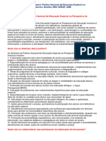 Secretaria de Educação Especial. Política Nacional de Educação Especial Na Perspectiva Da Educação Inclusiva. Brasília, MEC SEESP, 2008