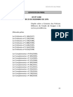 Estatuto Da Polícia Militar Do Estado de Sergipe LEI #2.066 1976