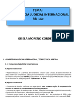 PRESENTACIÃ N TEMA 1 Parte Primera - COMPETENCIA JUDICIAL INTERNACIONAL