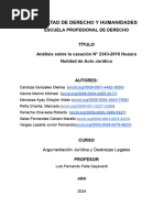 Análisis Sobre La Casación #2343-2018 Huaura Nulidad de Acto Juridico 2.0