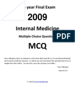 6th Year Final MCQ Internal Medicine 2009