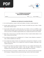 III° Resolución de Problemas Problemas Sistemas de Ecuaciones Lineales