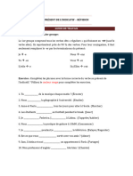 Présent de L'indicatif - Guide de Travail