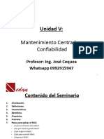 Unidad V MANTENIMIENTO CENTRADO EN CONFIABILIDAD