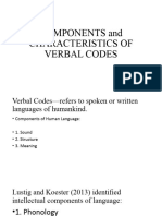 Verbal Codes and Non Verbal Codes Day 4