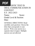 Diagnostic Test in EAPP 11