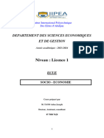 Cours de Socio - Economie (Licence 1 Science-Eco)