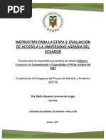 Instructivo para La Etapa 3 Evaluacion de Acceso A La Universidad Agraria Del Ecuador