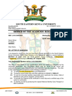 South Eastern Kenya University: Office of The Academic Registrar