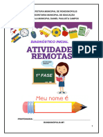 Avaliação Diagnóstica 1 Fase - Inicial