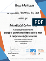 Liderazgo en Enfermería Fortaleciendo La Gestión Del Trabajo de Los (As) Enfermeros (As) de Latinoamérica-Certificado Del Curso 4483374