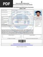 Government of Maharashtra State Common Entrance Test Cell, Mumbai. MHT-CET (PCB Group) 2024 Online Examination Admit Card