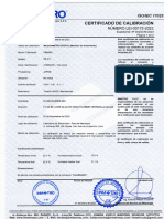 Certificado de Calibracion Megometro