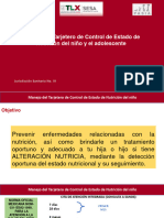 Manejo de Tarjetero de Control Nutricional Menores 19 Años 2020