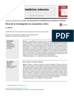 Ética de La Investigación en El Paciente Crítico