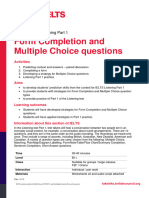 Listening Part 1 Form Completion and Multiple Choice Questions