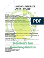 9th English Solved Model Paper 2023