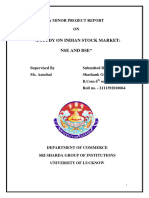 A Study On Indian Stock Market Nse and Bse Finance Shashank