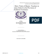 My Teacher, My Hero: Traits of Master - Teachers in Rizal Elementary School in The Provision of Technical Assistance