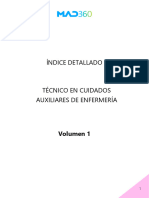 Índice Detallado - Técnico en Cuidados Auxiliares de Enfermería Del Servicio de Salud de Castilla y León (SACYL) - Vol 1