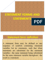 Statement and Statement Forms