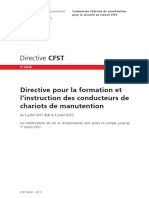 Directive CFST: Directive Pour La Formation Et L'instruction Des Conducteurs de Chariots de Manutention