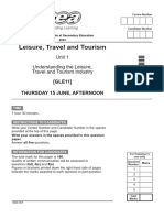 GCSE-Leisure, Travel and Tourism-559-Summer2023-Unit 1, Understanding The Leisure, Travel and Tourism Industry-Paper