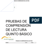 Pruebas de Comprensión de Lectura 5º Básico