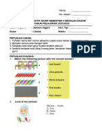 Soal Bahasa Inggris Kelas 1