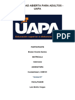 Tarea 3, Contabilidad 1, Braian Vicente Santos Id 100013232