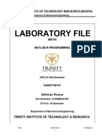 MATLAB MANUAL 7th SEM (ME - 705)