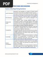 PRICING DECISIONS New