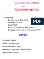 MBA-7 Application of Matrix