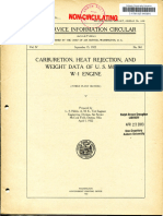 Carburetion, Heat Rejection, and Weight Data of U.S. Model W-1 Engine (15 September 1922)