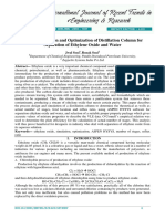 Process Simulation and Optimization of Distillation Column For Separation of Ethylene Oxide and Water