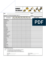 Heavy Equipment Daily Inspection Checklist