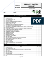 Abbrasive Blasting Checklist