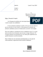 Lettre de Demande D'emploi