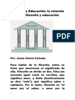 Filosofía y Educación