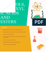 Alcohols, Carboxylic Acids and Esters