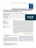 Preparation and Characterization of Ceramic Foam Produced Via Polymeric Foam Replication Method