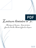 Lecture Linéaire N°3 - Monologue de Suzanne Sur Les Lettres de Louis - Juste La Fin Du Monde - Jean Luc LAGARCE - Copie