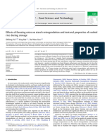 Effects of Freezing Rates On Starch Retrogradation and Textural Properties of Cooked Rice During Storage