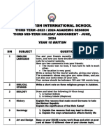 Year 10 Bri 3RD Mid-Term Ha - June, 2024